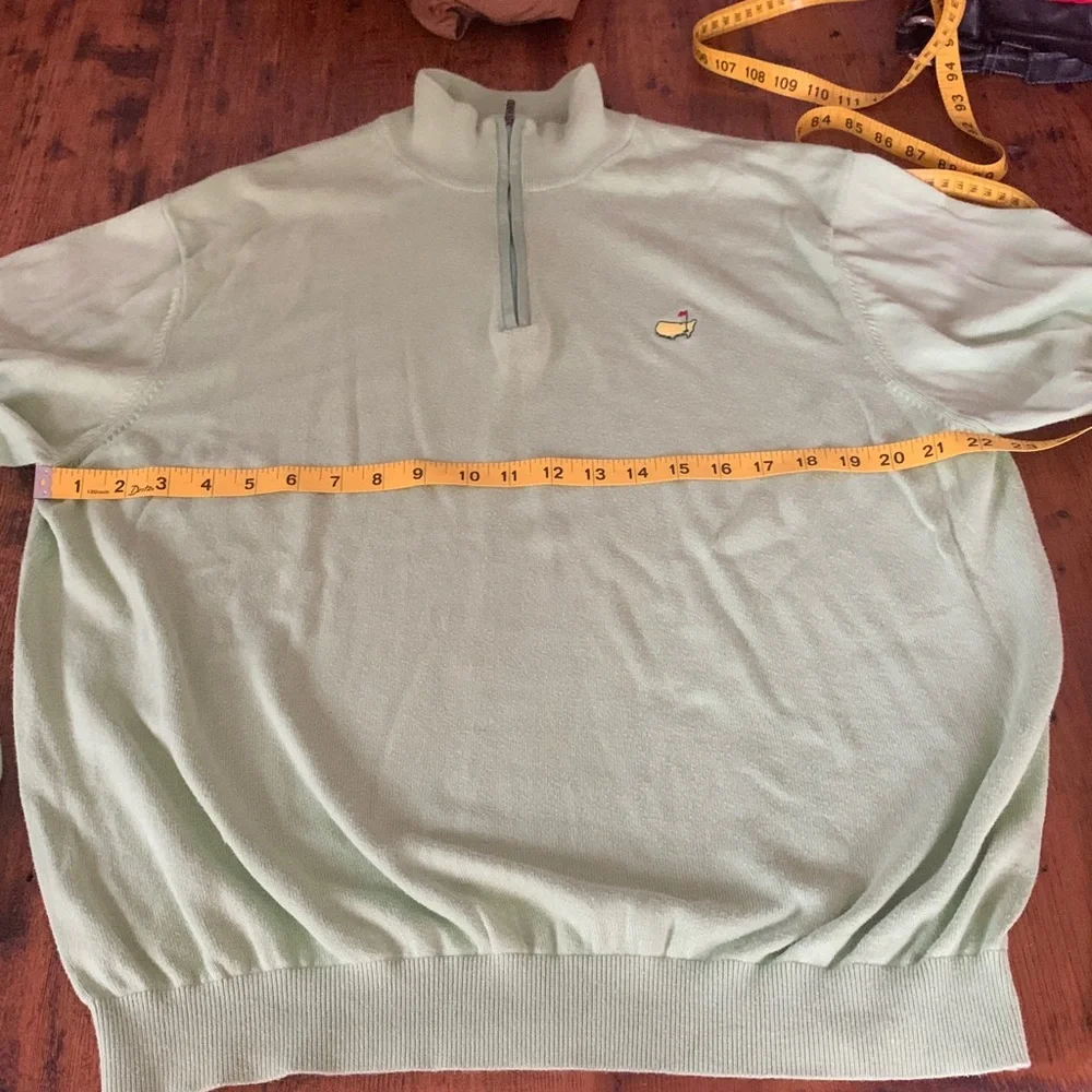 Bobby Jones Masters Green 1/4 Zip Pullover Cotton Golf Sweater Sz L